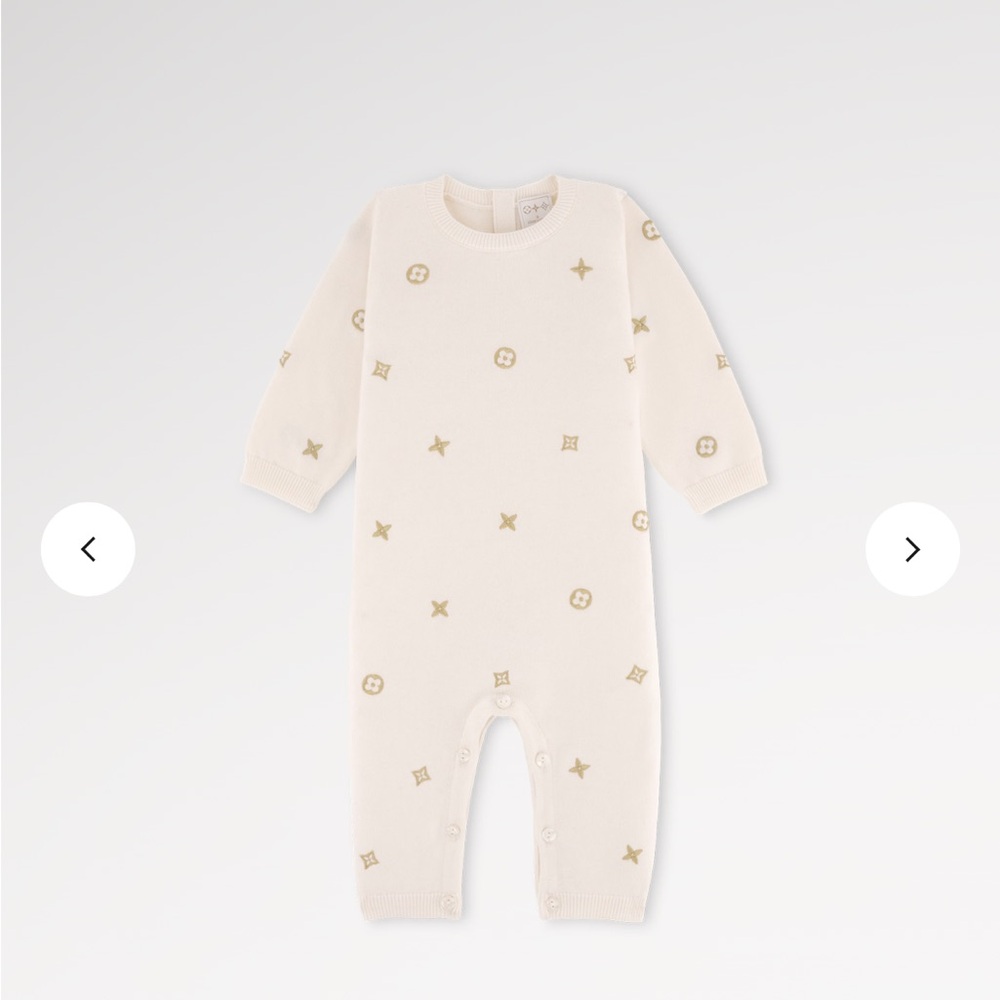 Authentic knit Louis Vuitton baby onesie - 6 month with real gold thread